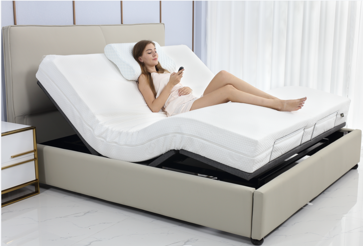 bed frame shown with mattress