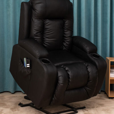 recliner black bonded leather